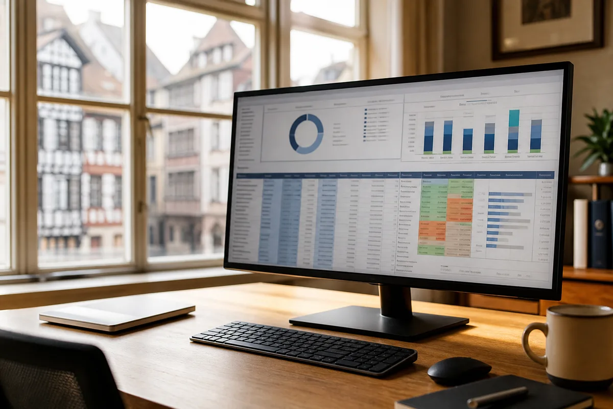 Tableau de répartition budgétaire affiché sur un écran de bureau